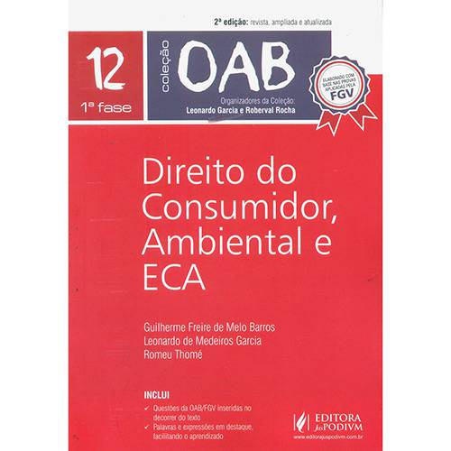 Livro - Direito do Consumidor, Ambiental e ECA - Coleção OAB 1ª Fase - Vol. 12