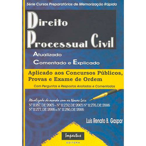 Livro - Direito Processual Civil - Série Cursos Preparatórios de Memorização Rápida