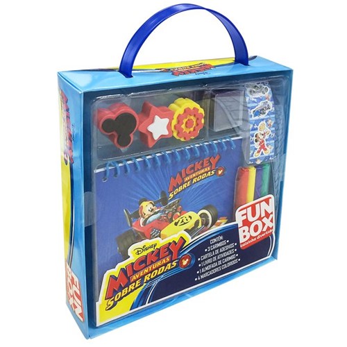 Livro Disney Fun Box Caixinha Divertida - Mickey Aventuras Sobre Rodas - EDITORA DCL