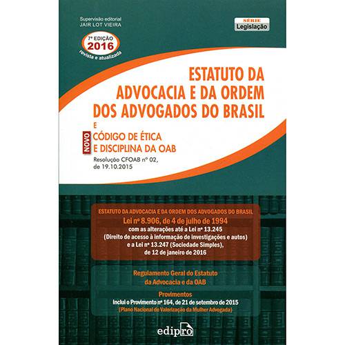 Livro - Estatuto da Advocacia e da Ordem dos Advogados do Brasil