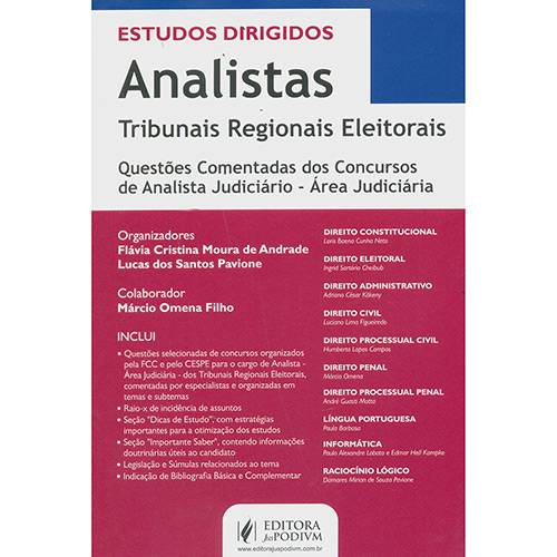 Livro - Estudos Dirigidos: Analistas - Tribunais Regionais Eleitorais