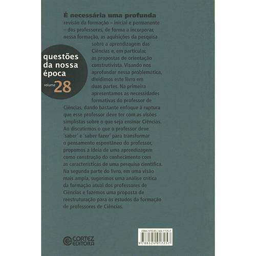 Livro - Formação de Professores de Ciências - Tendências e Inovações - Coleção Questões da Nossa Época - Vol. 28