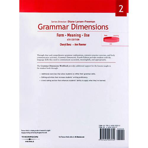 Livro - Grammar Dimensions 2 - Workbook - Form, Meaning, Use