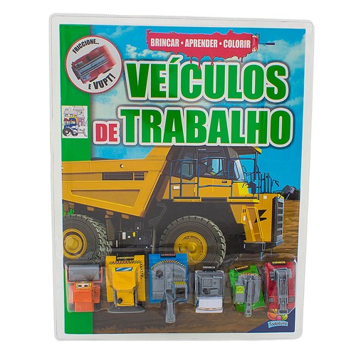 Livro Infantil Veículos de Trabalho Coleção Brincar-Aprender-Colorir Editora Todo Livro