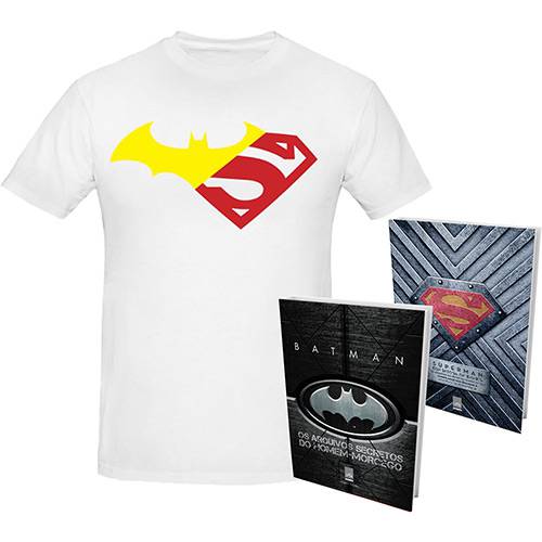 Livro - Kit Batman e Superman com Camiseta G