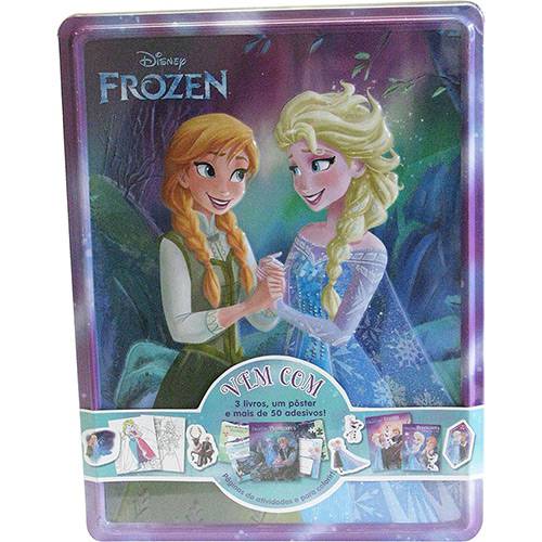 Livro - Kit Disney Latinha Feliz: Frozen (Contem 03 Livros, um Pôster e Mais de 50 Adesivos)
