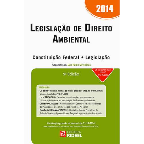 Livro - Legislação de Direito Ambiental 2014 - Constituição Federal - Legislação