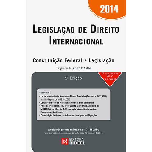 Livro - Legislação de Direito Internacional 2014 - Constituição Federal - Legislação