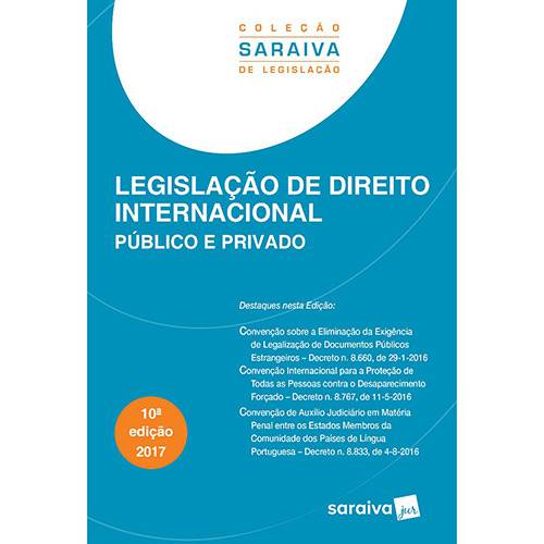 Livro - Legislação de Direito Internacional: Público e Privado (Coleção Saraiva de Legislação)