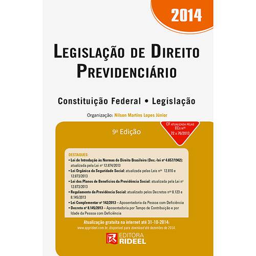 Livro - Legislação de Direito Previdenciário 2014 - Constituição Federal - Legislação