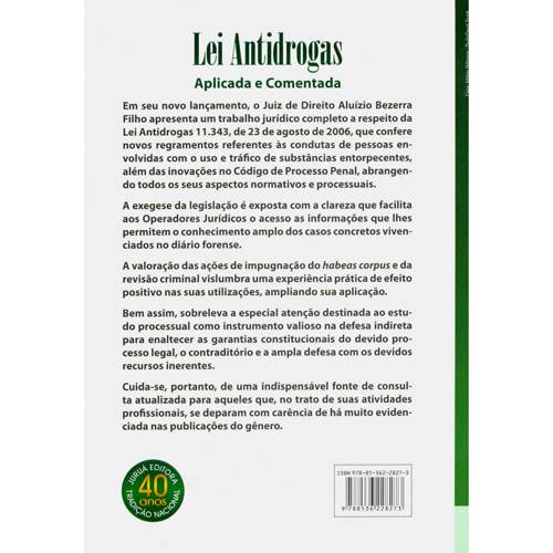 Livro - Lei Antidrogas - Aplicadas e Comentadas