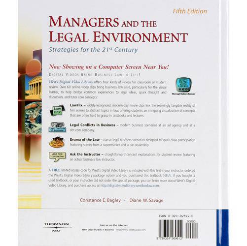 Livro - Managers And The Legal Environment - Strategies For The 21st Century