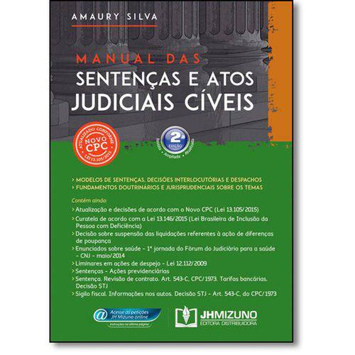 Livro - Manual das Sentenças e Atos Judiciais Cíveis