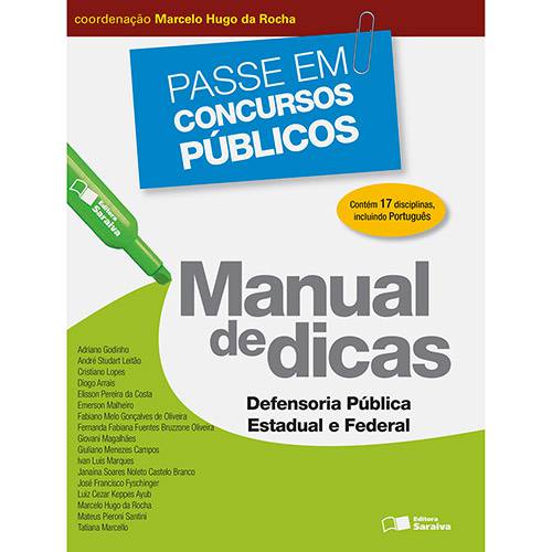 Livro - Manual de Dicas: Defensoria Pública, Estadual e Federal: Coleção Passe em Concursos Públicos