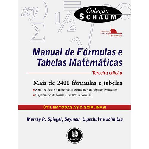 Livro - Manual de Fórmulas e Tabelas Matemáticas - Coleção Schaum