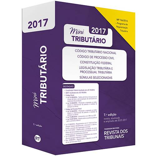 Livro - Mini Tributário 2017: Código Tributário Nacinal, Código de Processo Civil, Constituição Federal, Legislação Tributária e Processual Tributária, Súmulas Selecionadas