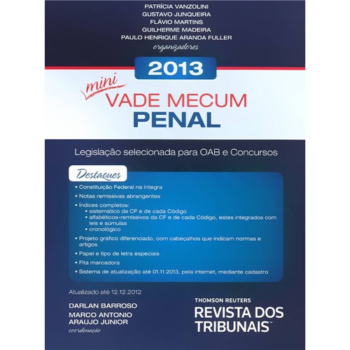 Livro - Mini Vade Mecum Penal 2013: Legislação Selecionada para OAB e Concursos