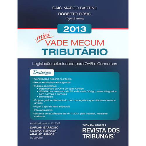 Livro - Mini Vade Mecum Tributário 2013: Legislação Selecionada para OAB e Concursos