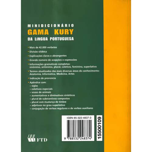 Livro - Minidicionário Gama Kury da Língua Portuguesa