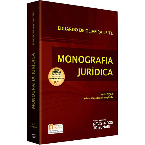 Livro - Monografia Jurídica - Série Métodos em Direito