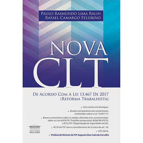 Livro - Nova Clt de Acordo com a Lei 13.467 de 2017 (Reforma Trabalhista)
