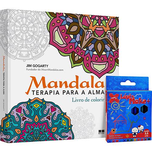 Livro para Colorir - Mandala: Terapia para a Alma + Lápis de Cor Make +