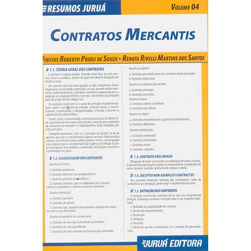 Livro - Resumos Juruá: Contratos Mercantis - Vol. 4