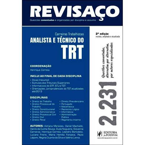 Livro - Revisaço Analista e Técnico do TRT