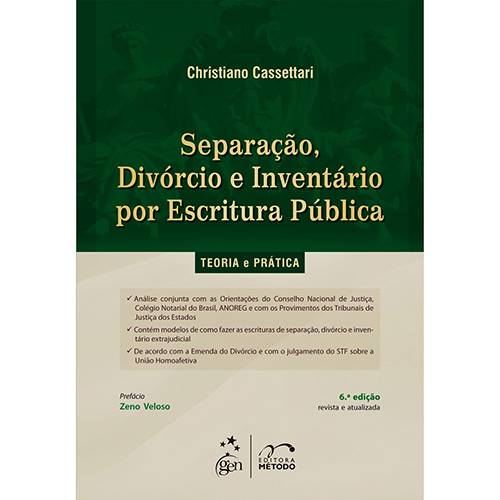 Livro - Separação, Divórcio e Inventário por Escritura Pública: Teoria e Prática