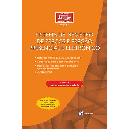 Livro - Sistema de Registro de Preços e Pregão Presencial e Eletrônico - Vol. 7