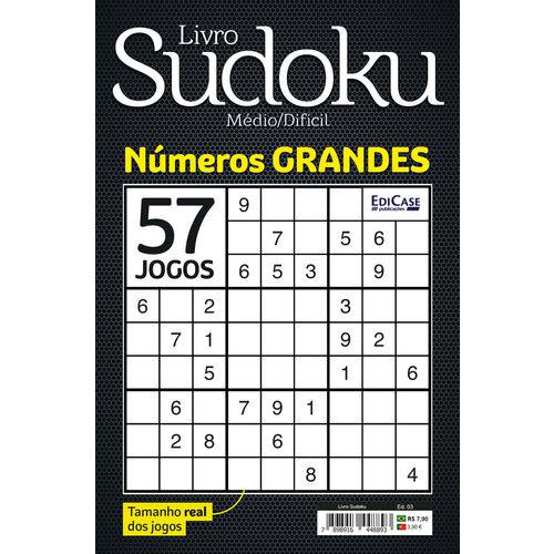 Livro Sudoku Ed. 03 - Médio/Difícil - Números Grandes