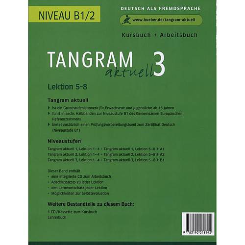 Livro - Tangram Aktuell 3 - Kursbuch + Arbeitsbuch - Lektion 5-8 - Niveau B1/2