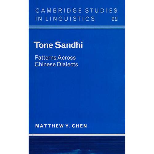 Livro - Tone Sandhi - Patterns Across Chinese Dialects