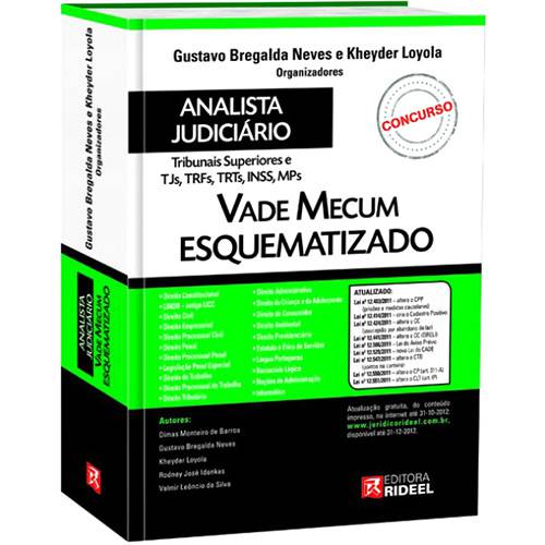 Livro - Vade Mecum Esquematizado para Analista Judiciário 1ª Ed. - 2012