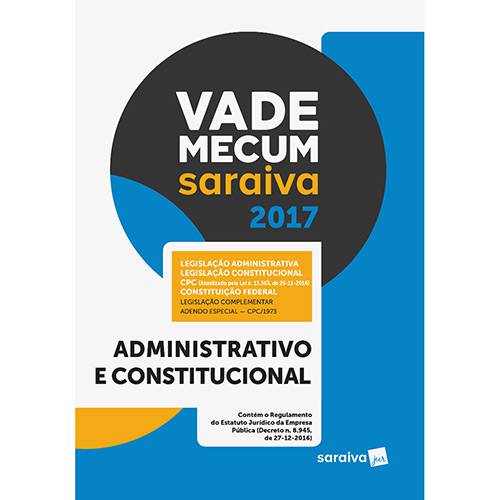 Livro - Vade MecumSaraiva 2017: Administrativo e Constitucional