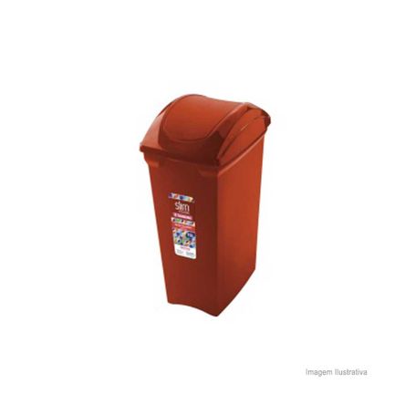 Lixeira Basculante Slim 15 Litros Vermelha Sanremo
