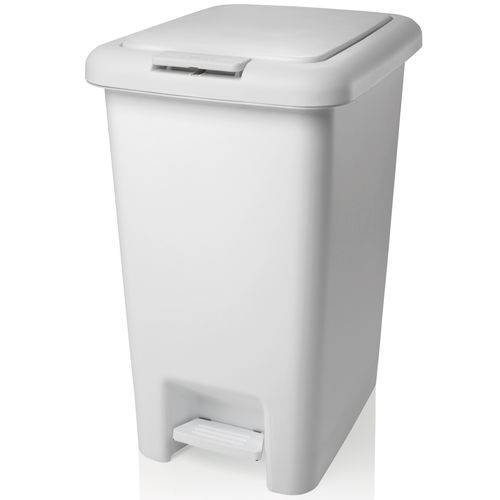 Lixeira Click ou Pedal 20 Litros Cesto Lixo Tampa Retrátil Branco