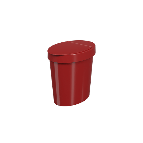 Lixeira Oval Glass 5 L 26,2 X 18,4 X 24,6 Cm Vermelho Bold Coza