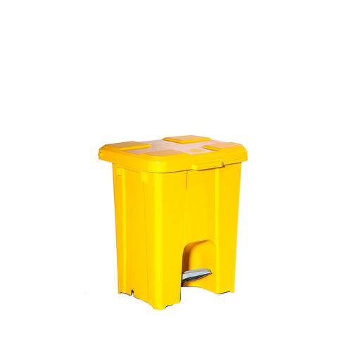 Lixeira Plástica Amarela com Pedal 30 Litros