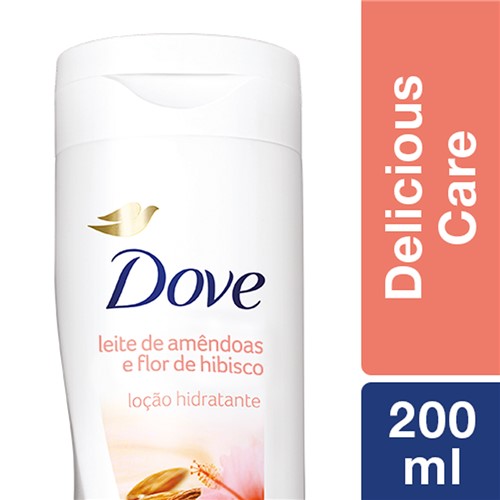 Loção Hidratante Dove Delicious Care Leite de Amêndoas e Flor de Hibisco com 200ml