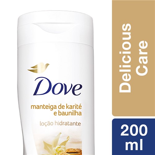 Loção Hidratante Dove Delicious Care Manteiga de Karité e Baunilha com 200ml
