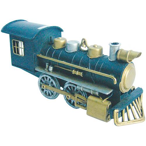 Locomotiva Decorativa de Resina Azul - BTC