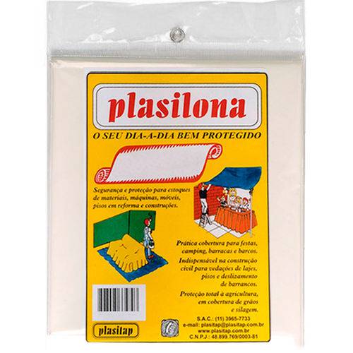 Lona de Plástico 6x5m Transparente Plasilona Plasitap