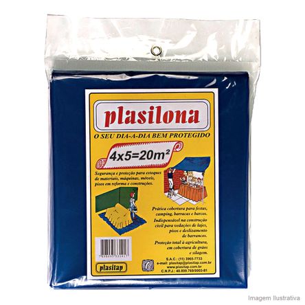 Lona Plástica 4 X 5 M Azul Plasitap