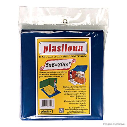 Lona Plástica 5 X 6 M Azul Plasitap