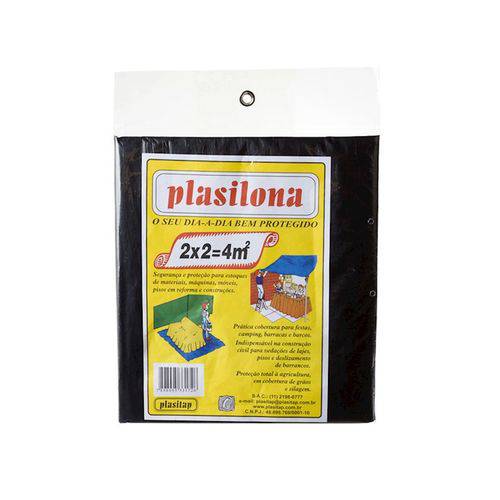 Lona Plástica Preta 2x2 (4m²) Plasitap