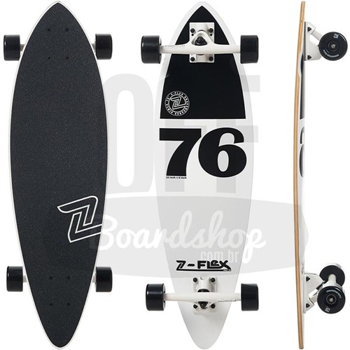 Longboard Z-Flex Mini White Black Pintail 32"