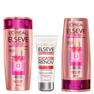 L'Oréal Paris Elseve Quera-Liso Mq 230º Kit - Shampoo + Leave-In + Ganhe Condicionador Kit