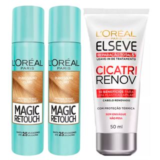 L'Oréal Paris Magic Retouch + Ganhe Cicatri Renov Kit - Leave-In + 2 Corretivos Capilar Louro Claro Kit