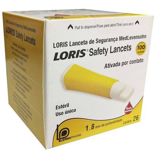 Loris Safety Lancets 26g 1,8mm C/ 100 Lancetas